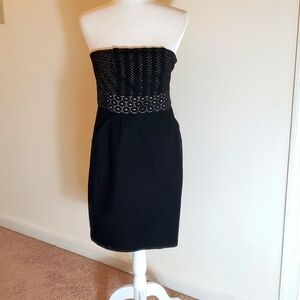 J. Crew strapless tan and black dress